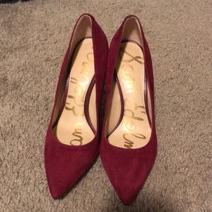 Sam Edelman Hazel Suede Currant Red Heel